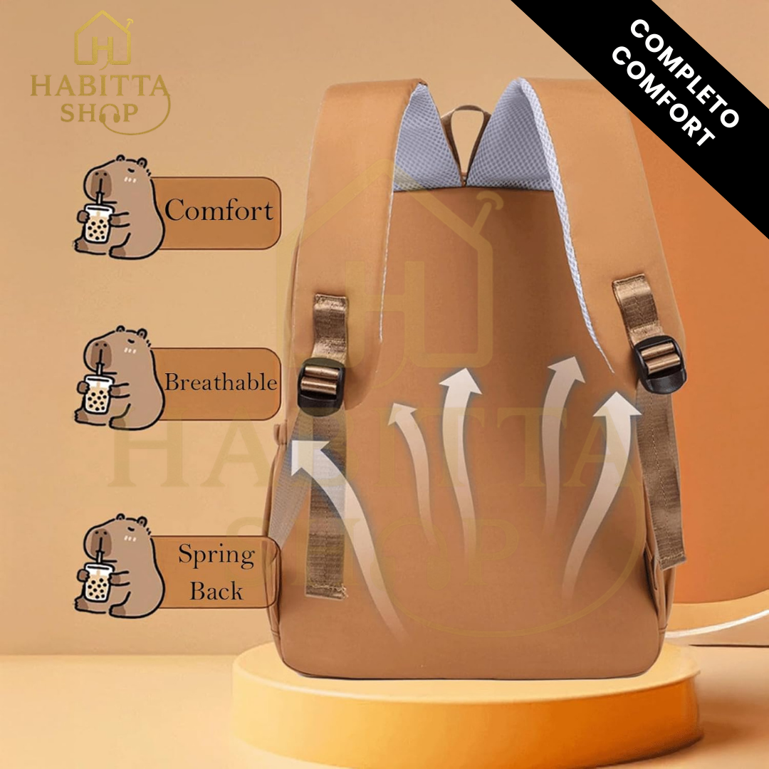 CapyMood X – Mochila Kawaii Capybara Multifuncional – Oferta Especial