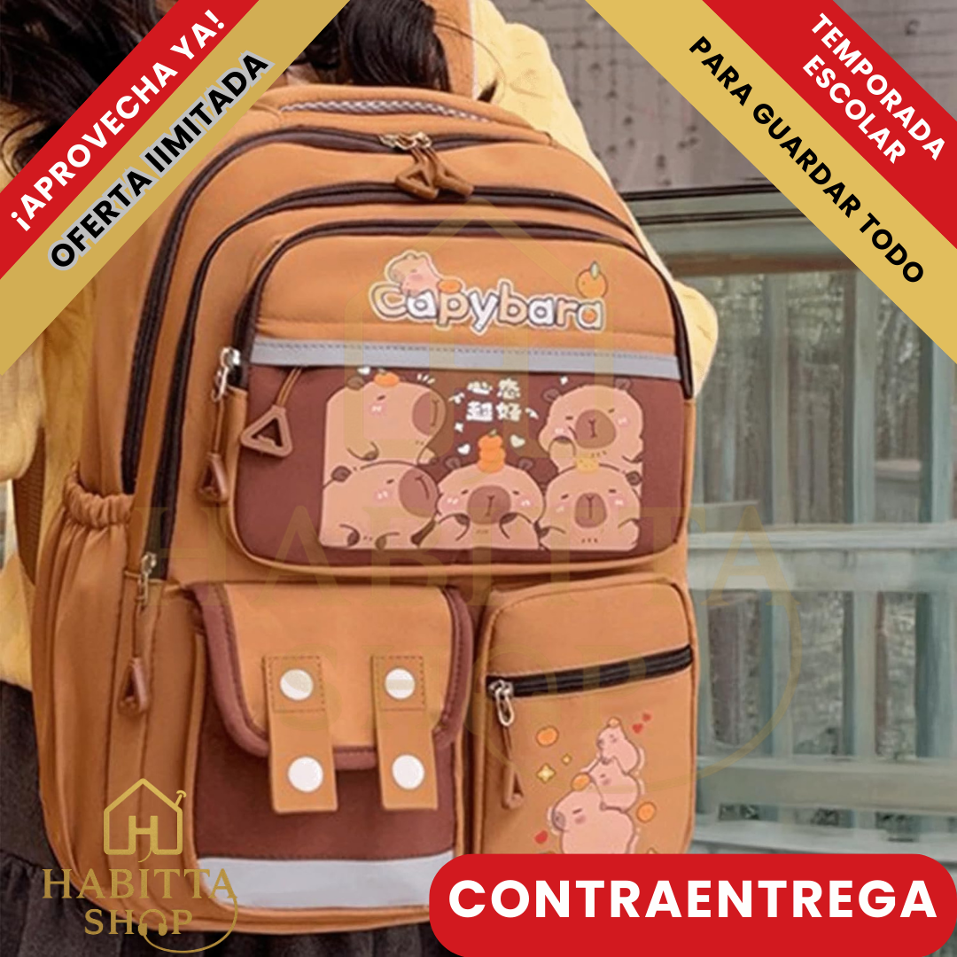 CapyMood X – Mochila Kawaii Capybara Multifuncional – Oferta Especial
