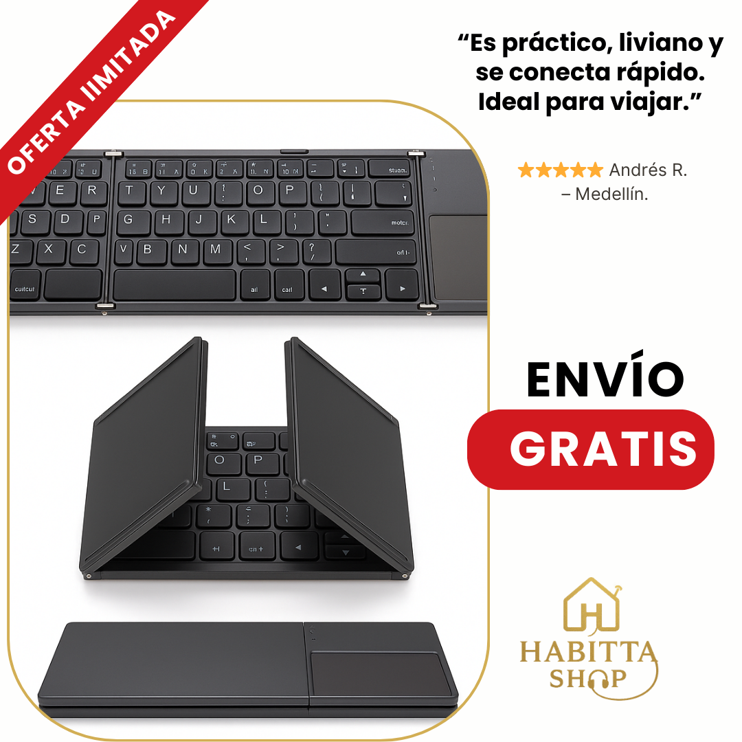 FoldyPro – Teclado Plegable Compacto – Oferta Limitada